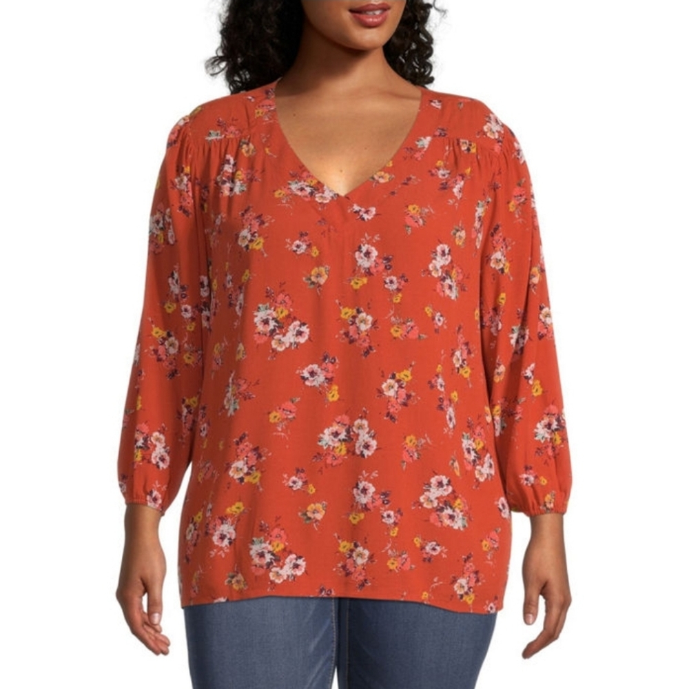 NWT Women's Plus Size Floral Blouse